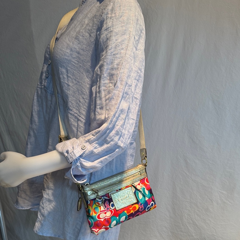 Coach Multicolor Crossbody Bag with Silver Details - Picture 5 of 14